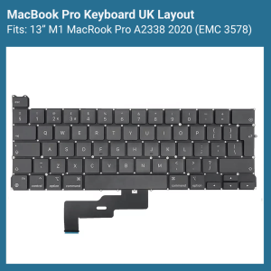 A2338 Keyboard UK Replacement Layout for Macbook Pro A2338 13” 2020 M1 (EMC 3578)