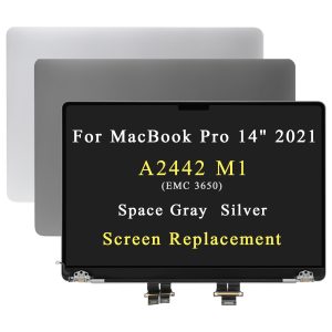 (Silver) MacBook Pro A2442 Screen M1 Pro | 2021 MacBook Pro 14inch Screen | Complete LCD screen Replacement 14inch M1 Pro | M1 Pro Screen 14inch (Silver) color