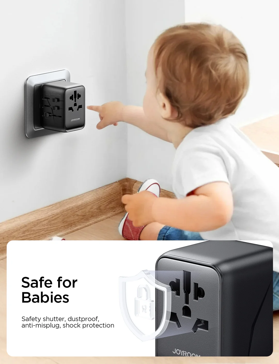 JOYROOM JR-TCW01 20w Universal Travel Adapter 3-Pin - Image 7