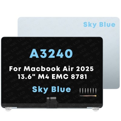 (Sky Blue) MacBook Air M4 13inch A3240 Screen Replacement 2025 | Complete LCD Screen Replacement A3240 Sky Blue color